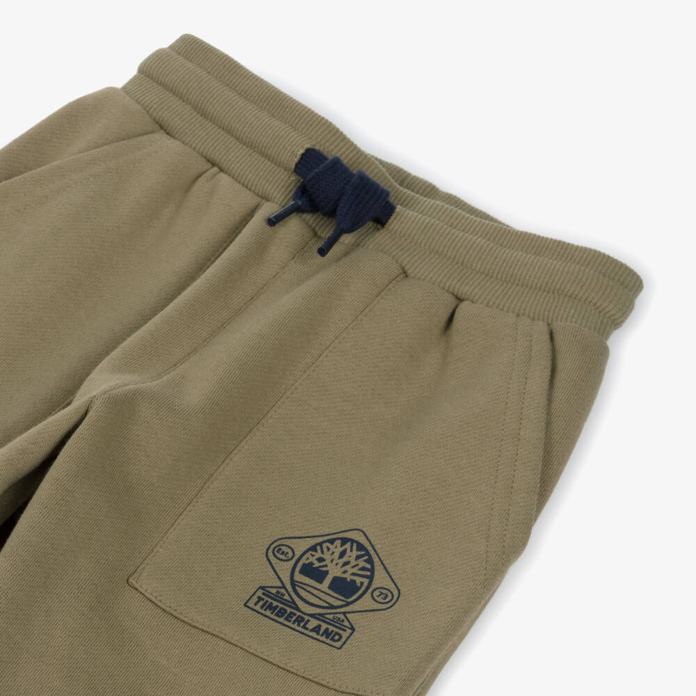 Timberland-Boys Beige Organic Cotton Jersey Joggers | Childrensalon Outlet