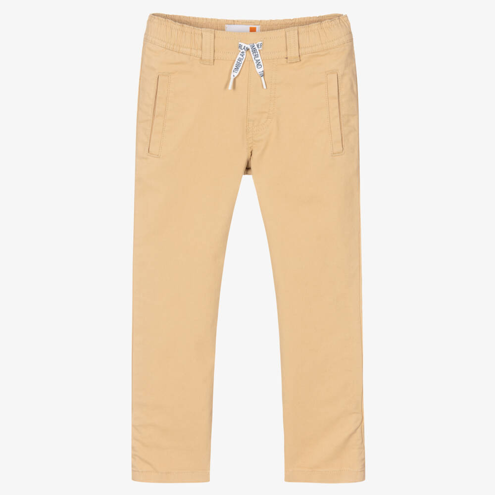 Timberland-Boys Beige Twill Trousers | Childrensalon Outlet