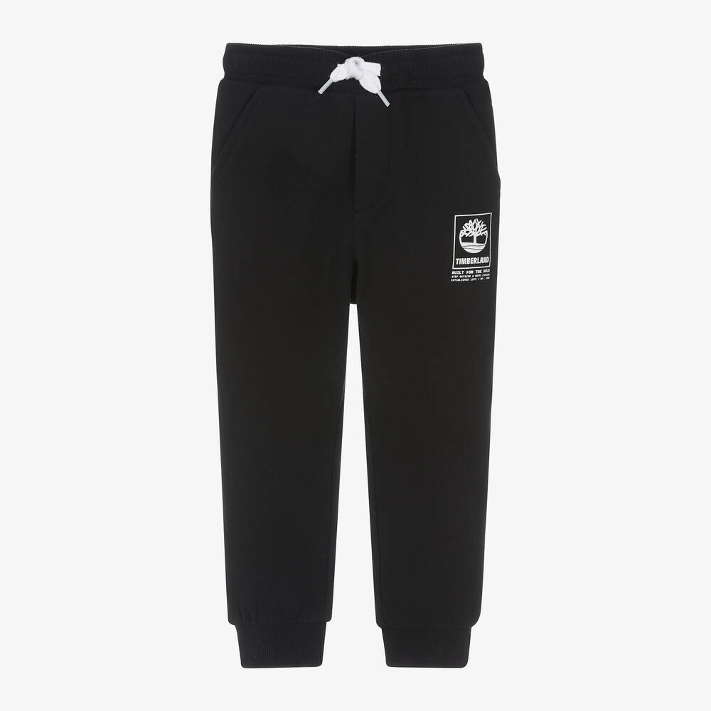 Boys Black Cotton Joggers