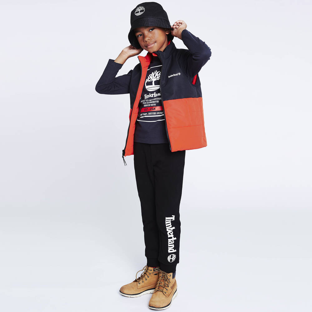 Timberland-Boys Black Cotton Logo Joggers | Childrensalon Outlet