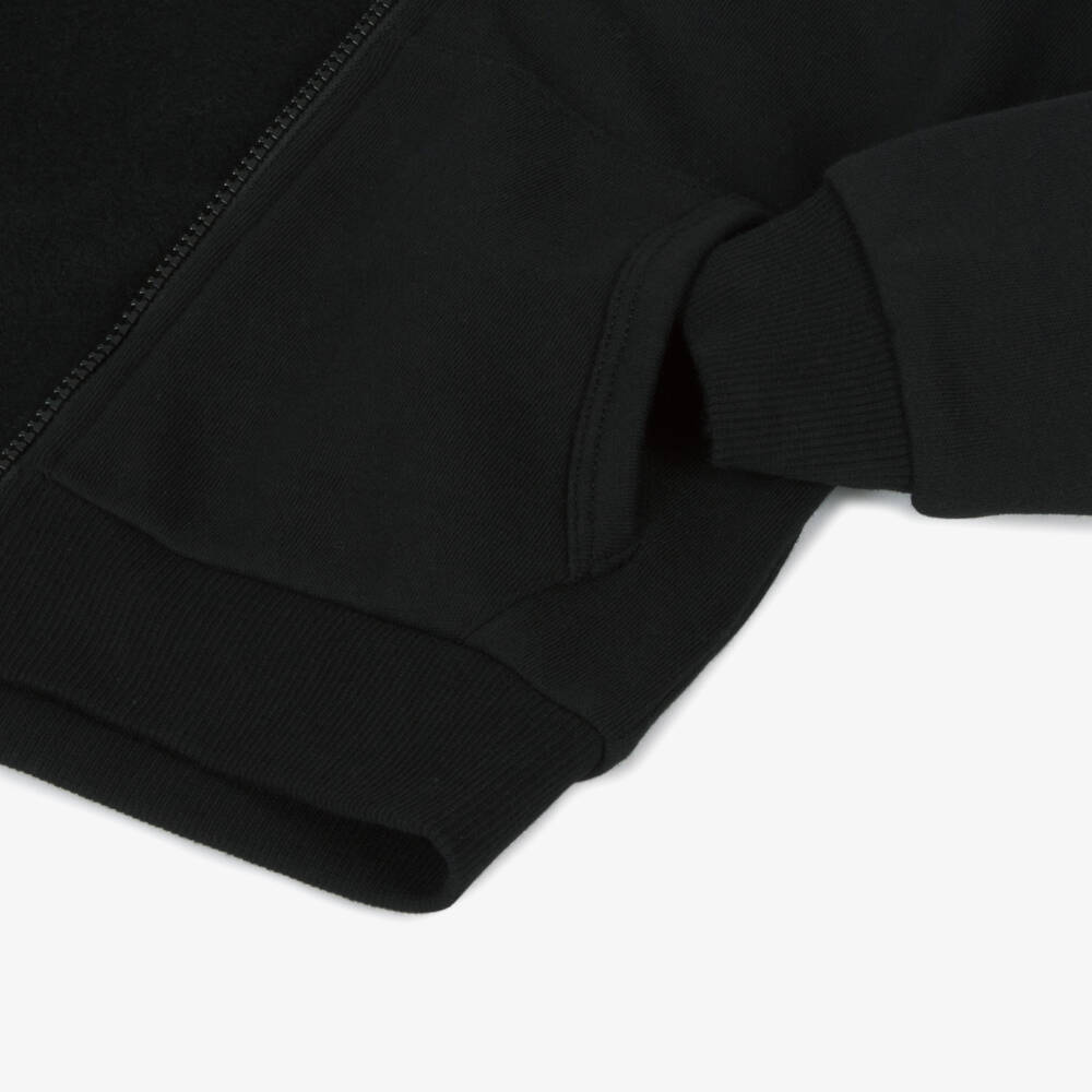 Timberland-توب هودي بسحاب مزيج قطن لون أسود للأولاد | Childrensalon Outlet