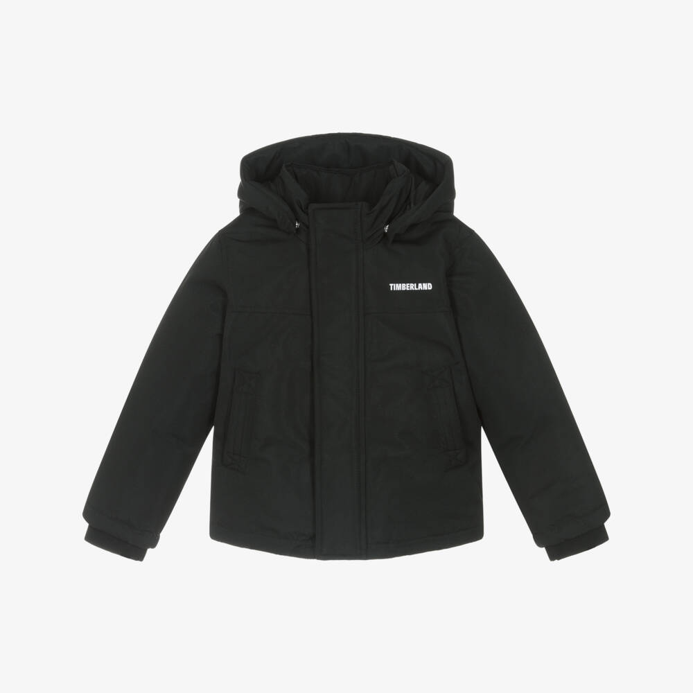 Timberland-Boys Black Water-Repellent Hooded Jacket | Childrensalon Outlet