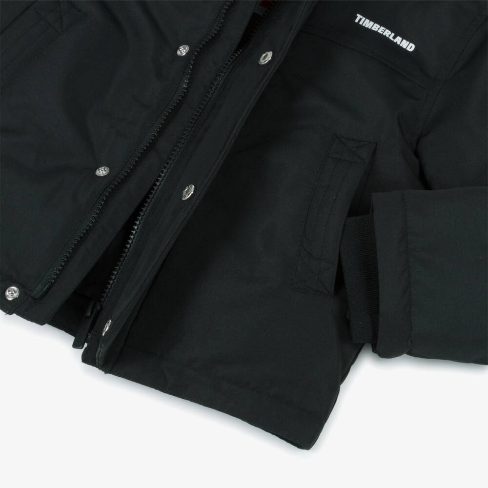 Timberland-Boys Black Water-Repellent Hooded Jacket | Childrensalon Outlet