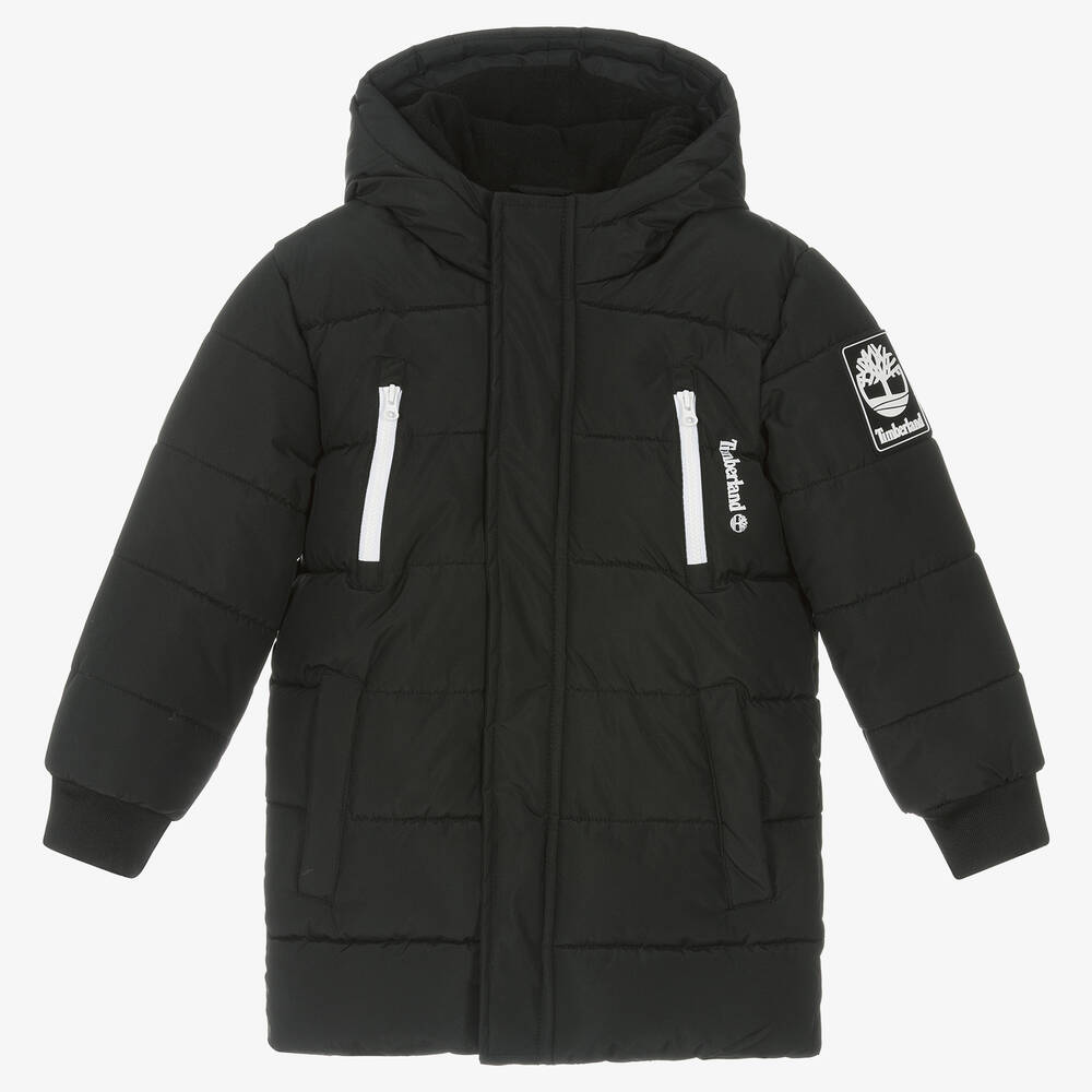 Timberland - Boys Black Water-Repellent Puffer Coat | Childrensalon