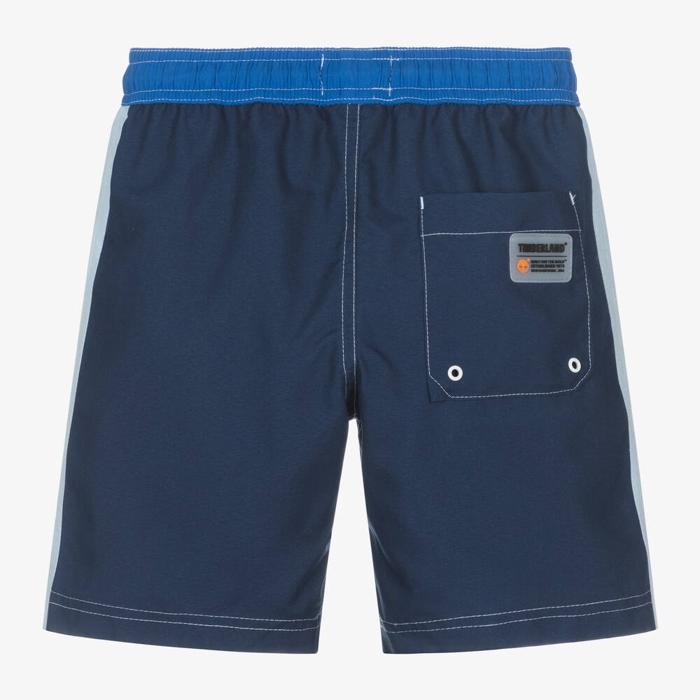 Timberland-Boys Blue Colourblock Swim Shorts | Childrensalon Outlet