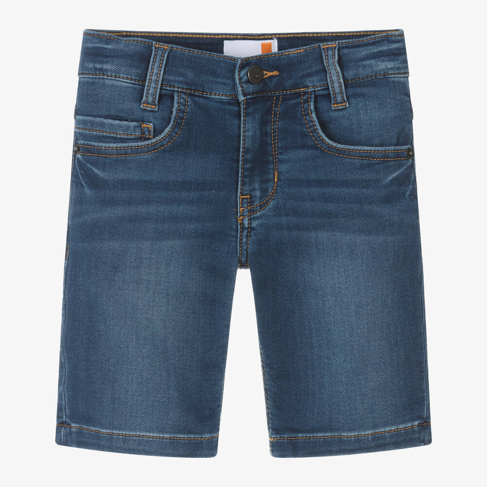 Timberland-Boys Blue Cotton Jersey Shorts | Childrensalon Outlet