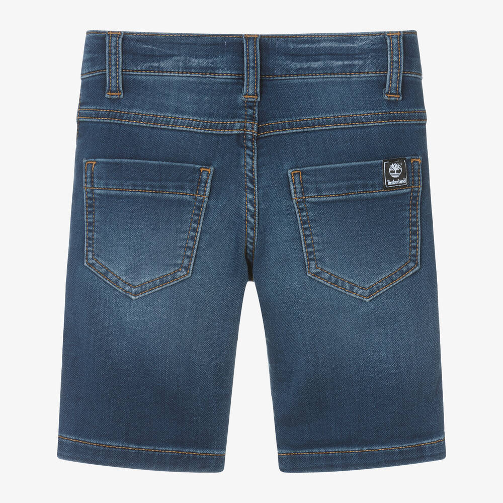 Timberland-شورت قطن جيرسي دنيم لون أزرق للأولاد | Childrensalon Outlet