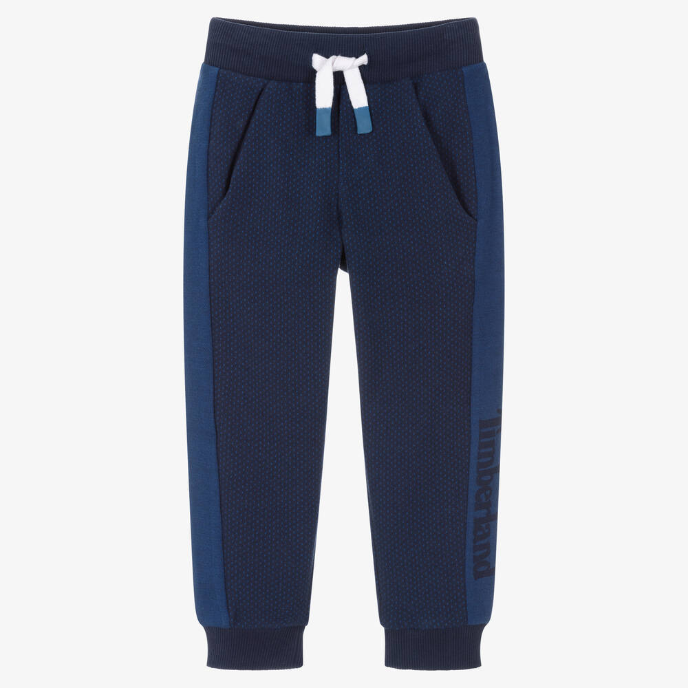 Timberland - Boys Blue Cotton Logo Joggers | Childrensalon