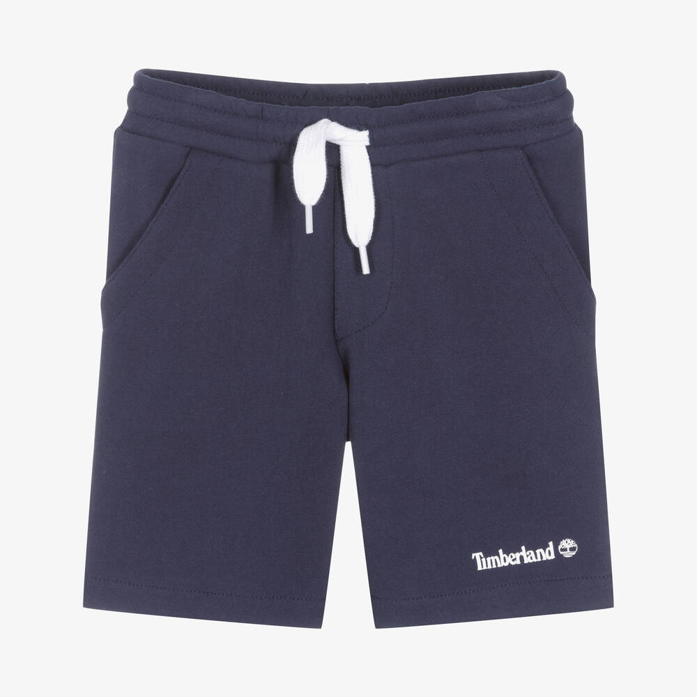 Timberland - Short bleu en coton garçon | Childrensalon