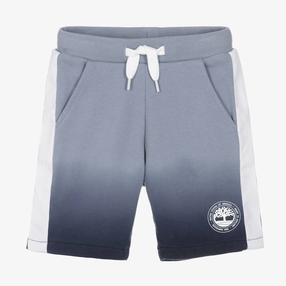 Timberland - Boys Blue Cotton Logo Shorts | Childrensalon