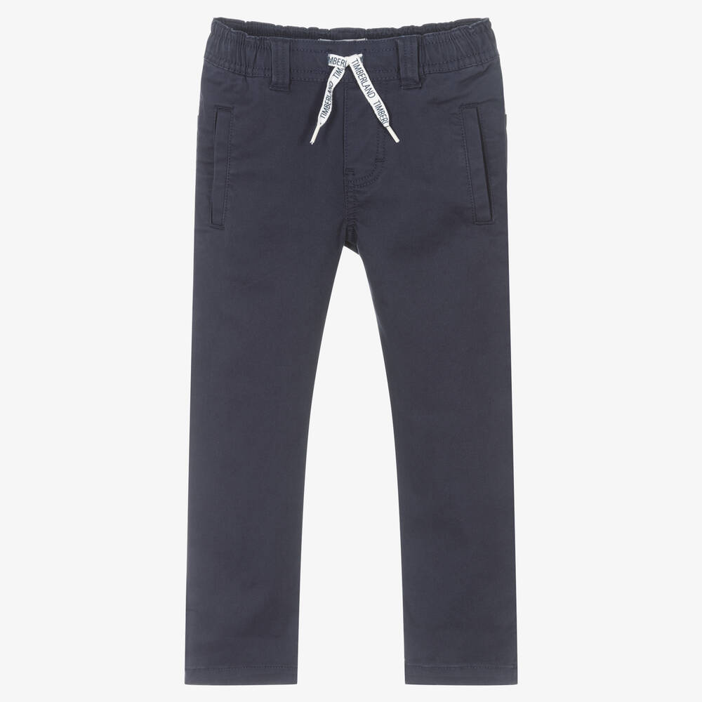 Timberland - Pantalon bleu en coton Garçon | Childrensalon