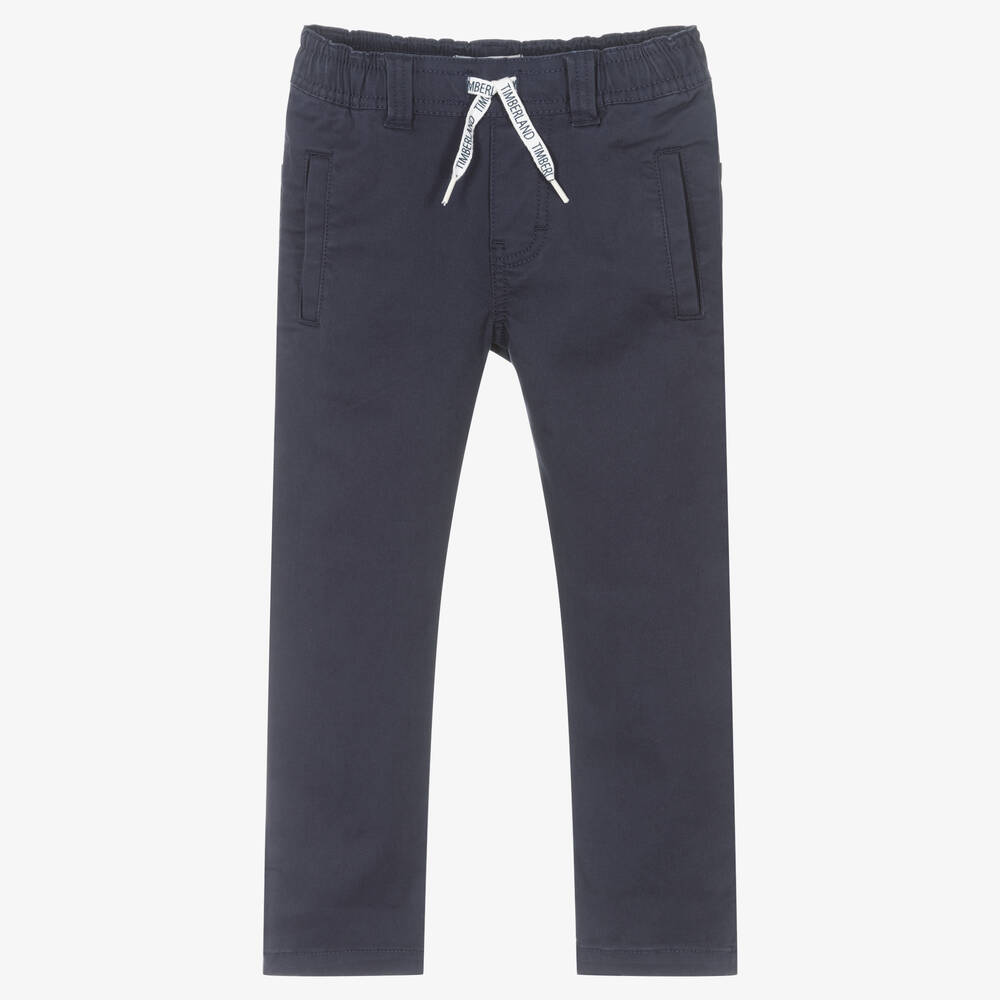 Timberland - Boys Blue Cotton Trousers | Childrensalon