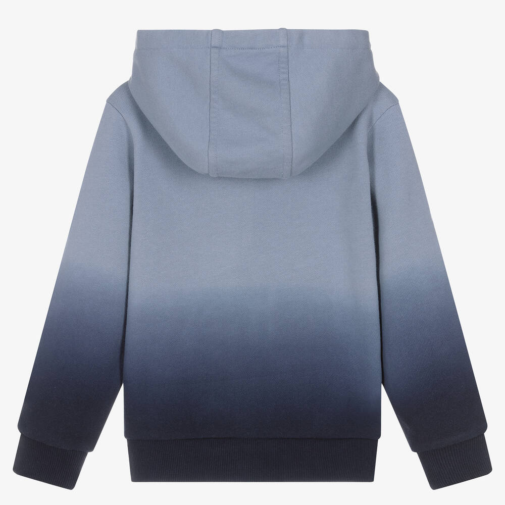 Timberland-توب هودي بسحّاب قطن جيرسي لون أزرق للأولاد | Childrensalon Outlet