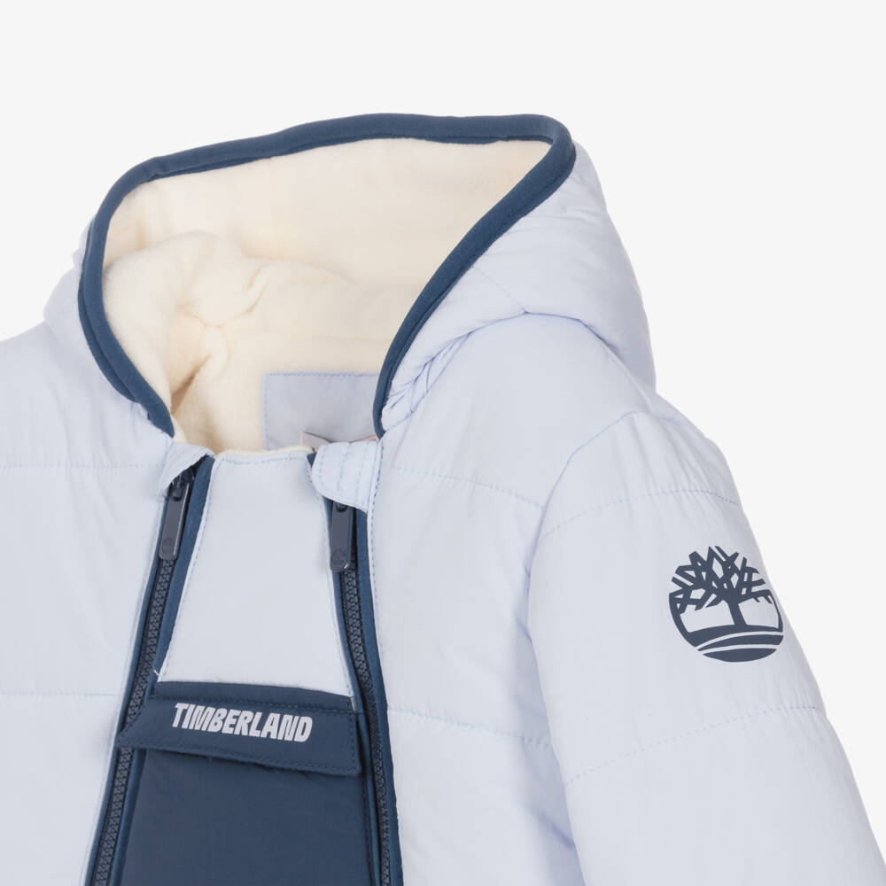Timberland-Boys Blue Cozy Insulated Snowsuit | Childrensalon Outlet