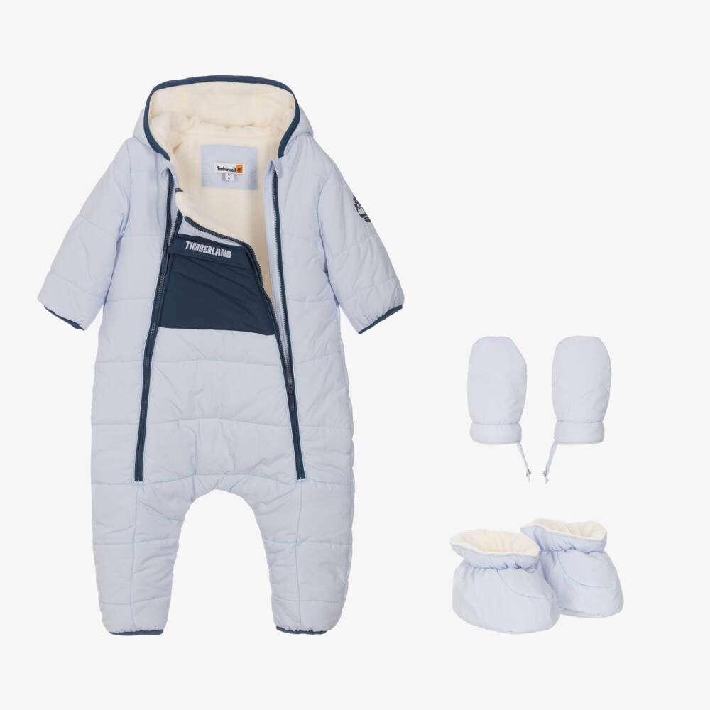 Timberland-Boys Blue Cozy Insulated Snowsuit | Childrensalon Outlet