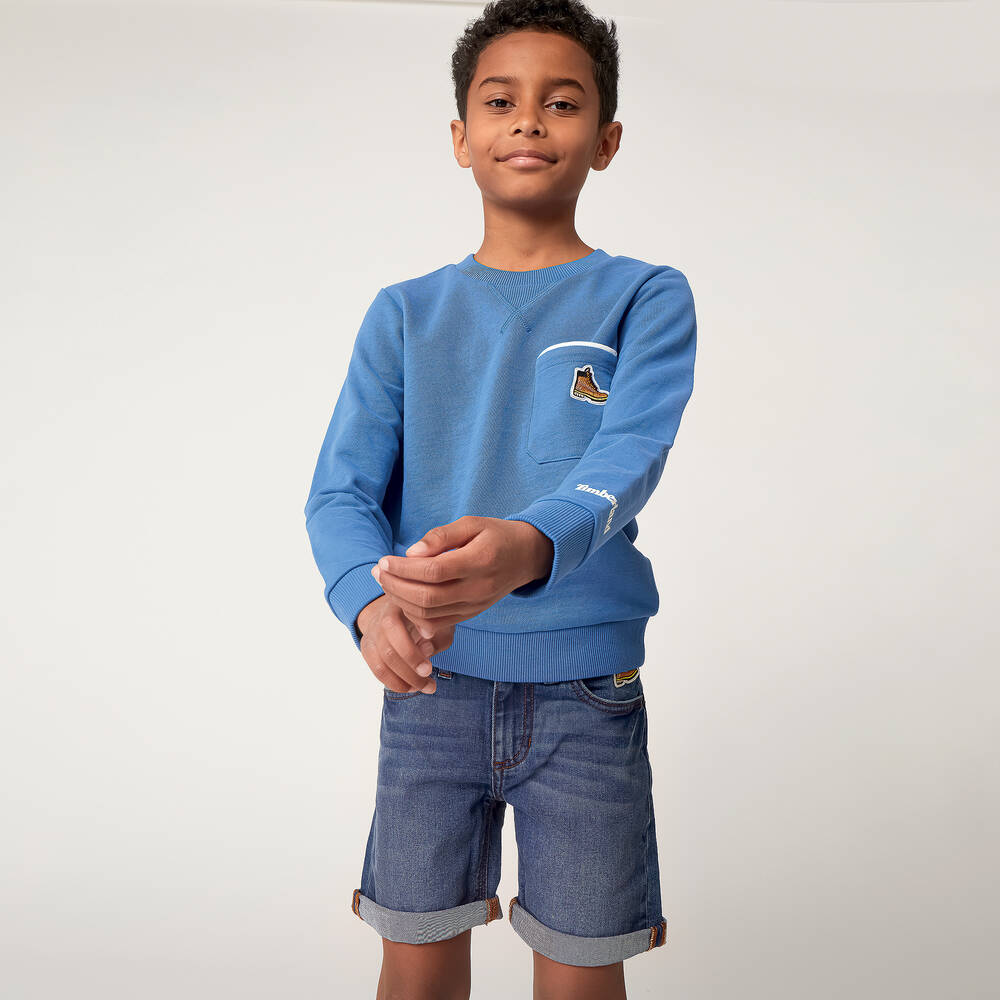 Timberland-Boys Blue Denim Shorts | Childrensalon Outlet