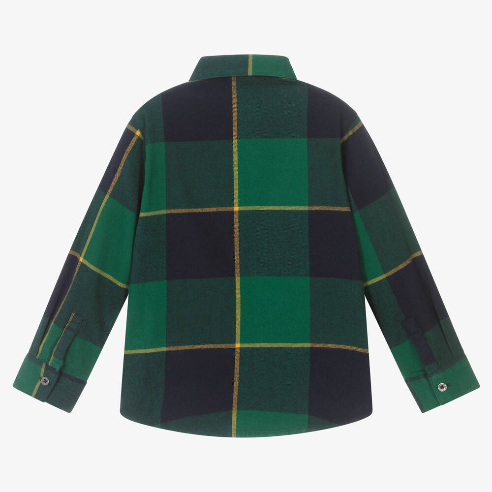 Timberland-Сине-зеленая рубашка в клетку для мальчиков | Childrensalon Outlet