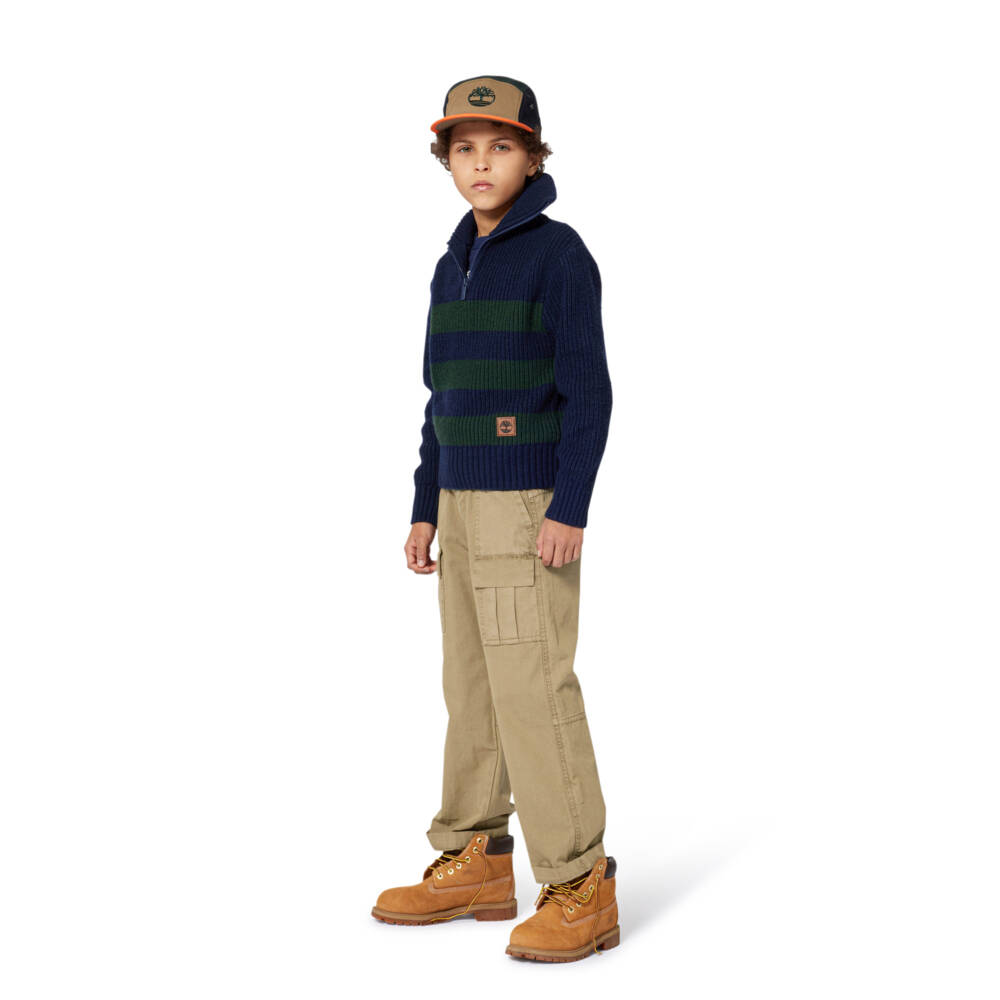 Timberland-Свитер вязаный синий зеленый для мальчиков | Childrensalon Outlet