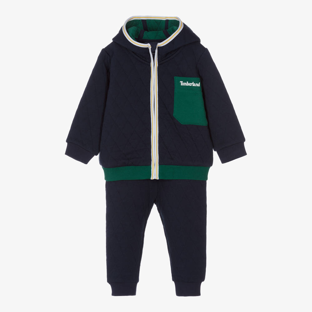 Timberland - Boys Blue & Green Tracksuit | Childrensalon