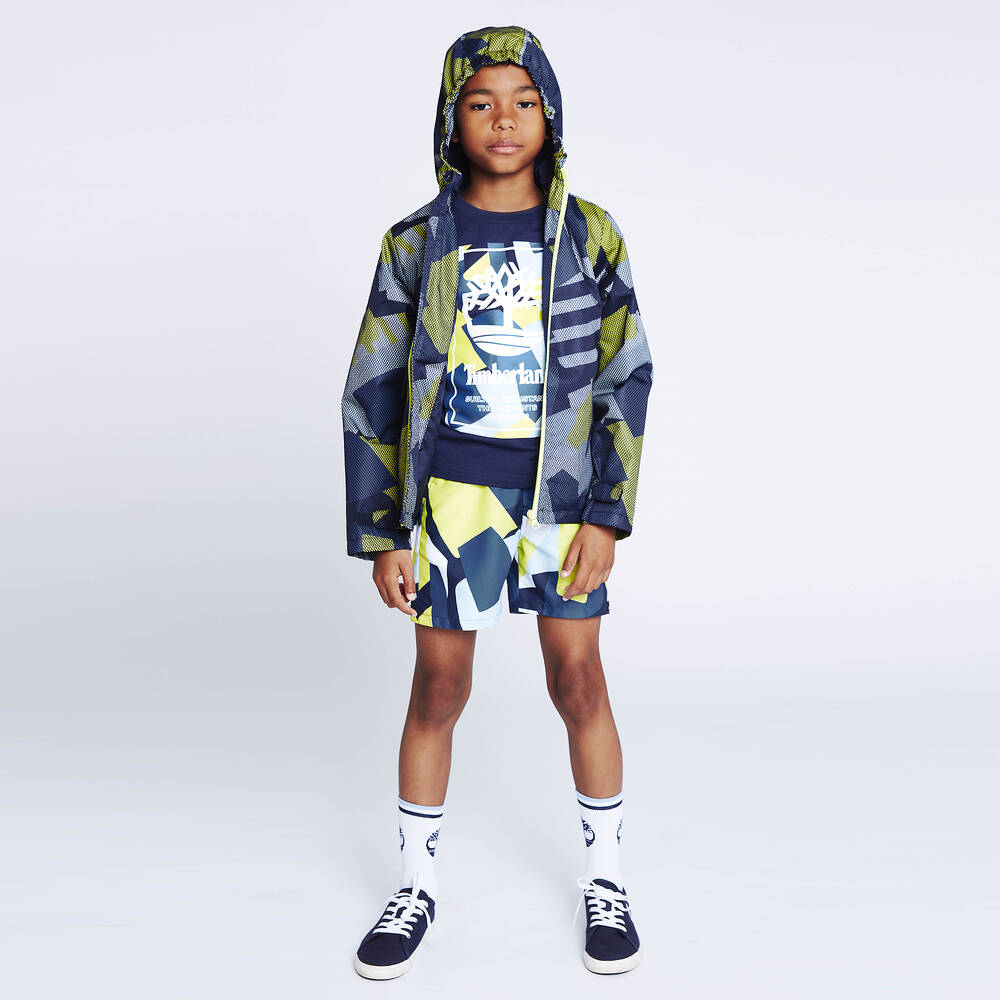 Timberland-Boys Blue & Green Windbreaker Jacket | Childrensalon Outlet