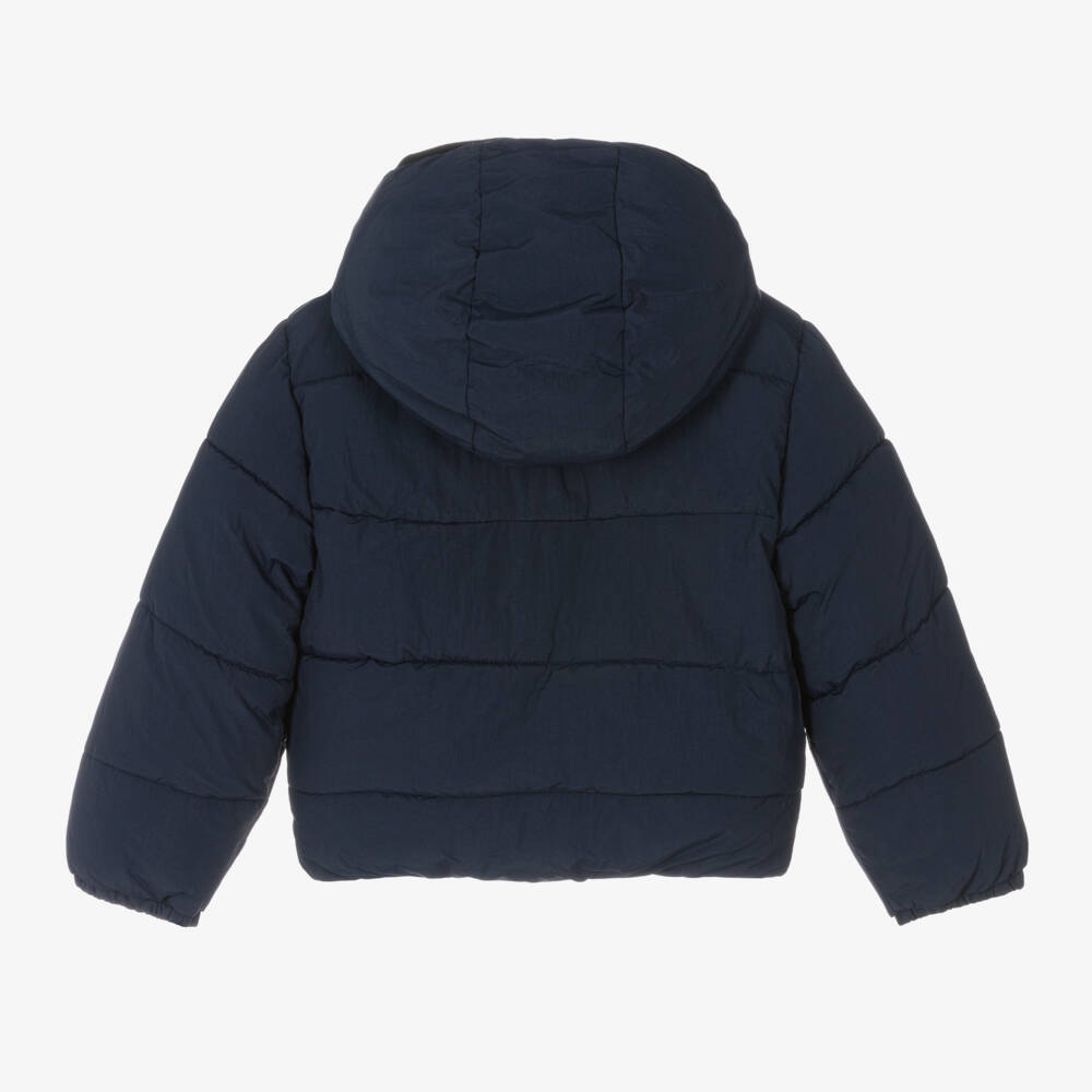 Timberland-Boys Blue Hooded Puffer Coat | Childrensalon Outlet