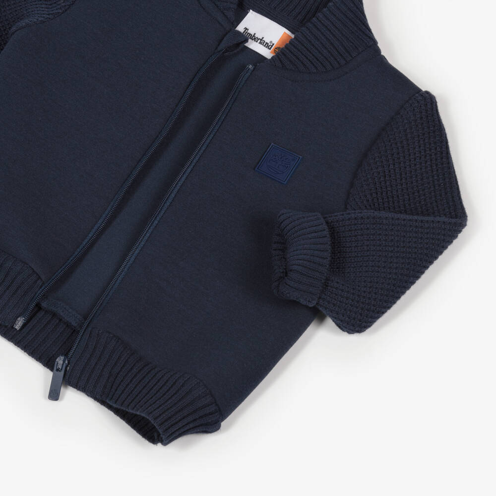 Timberland-Синий трикотажный жакет на молнии для мальчиков | Childrensalon Outlet