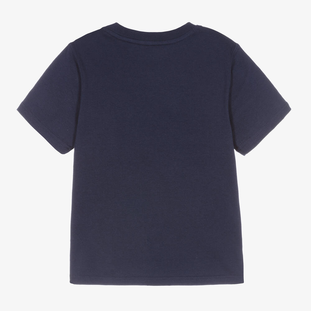 Timberland-Boys Blue Logo Cotton T-Shirt | Childrensalon Outlet