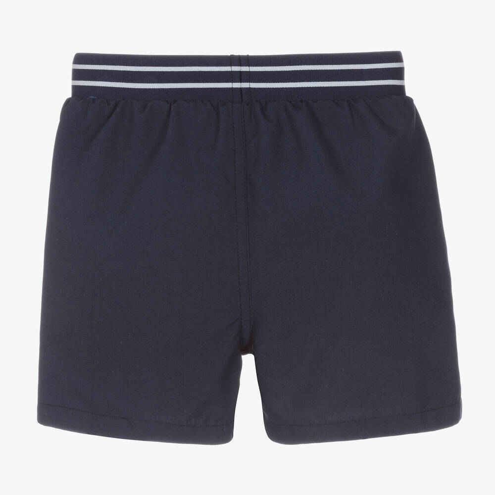 Timberland-Boys Blue Logo Swim Shorts | Childrensalon Outlet