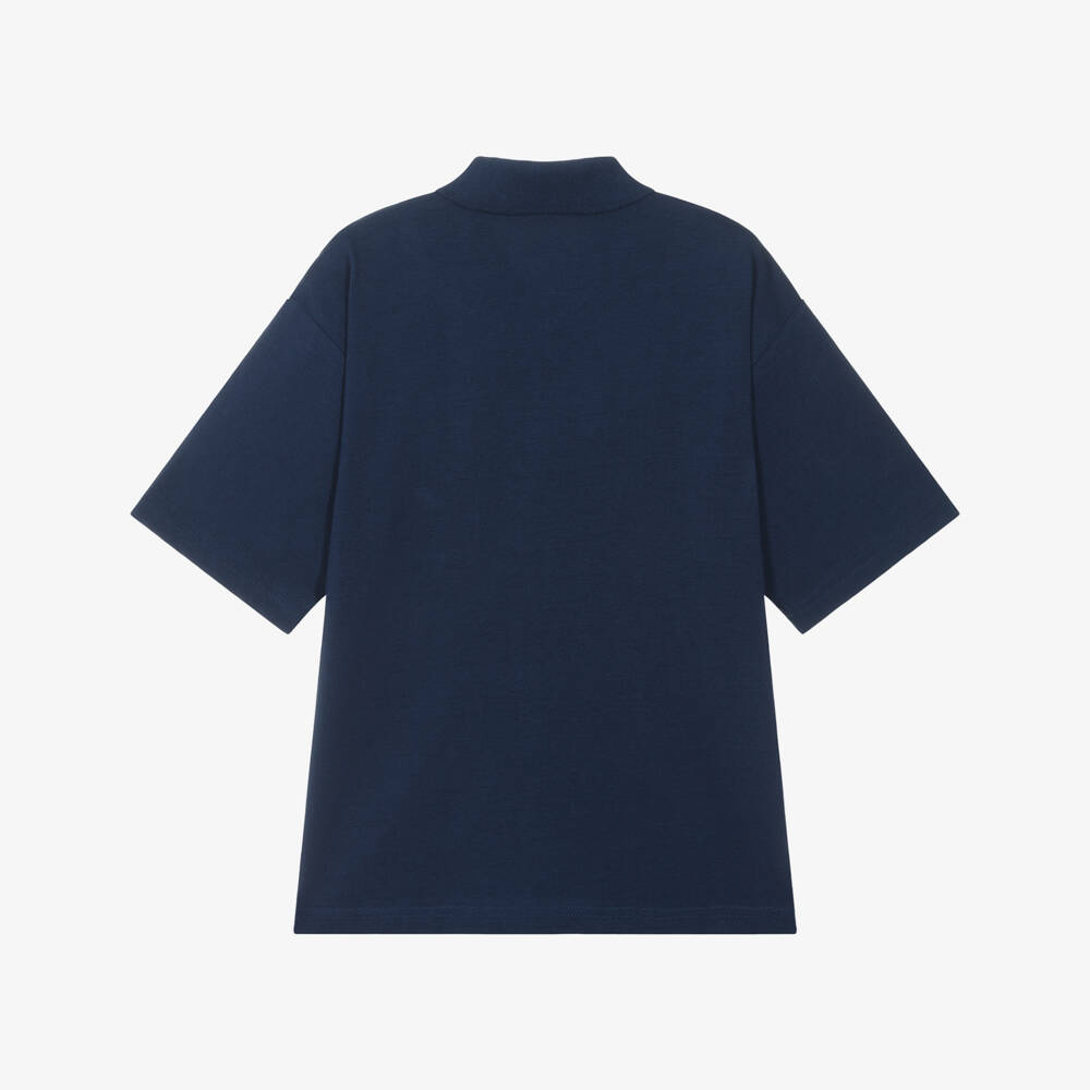 Timberland-Boys Blue Organic Cotton Polo | Childrensalon Outlet
