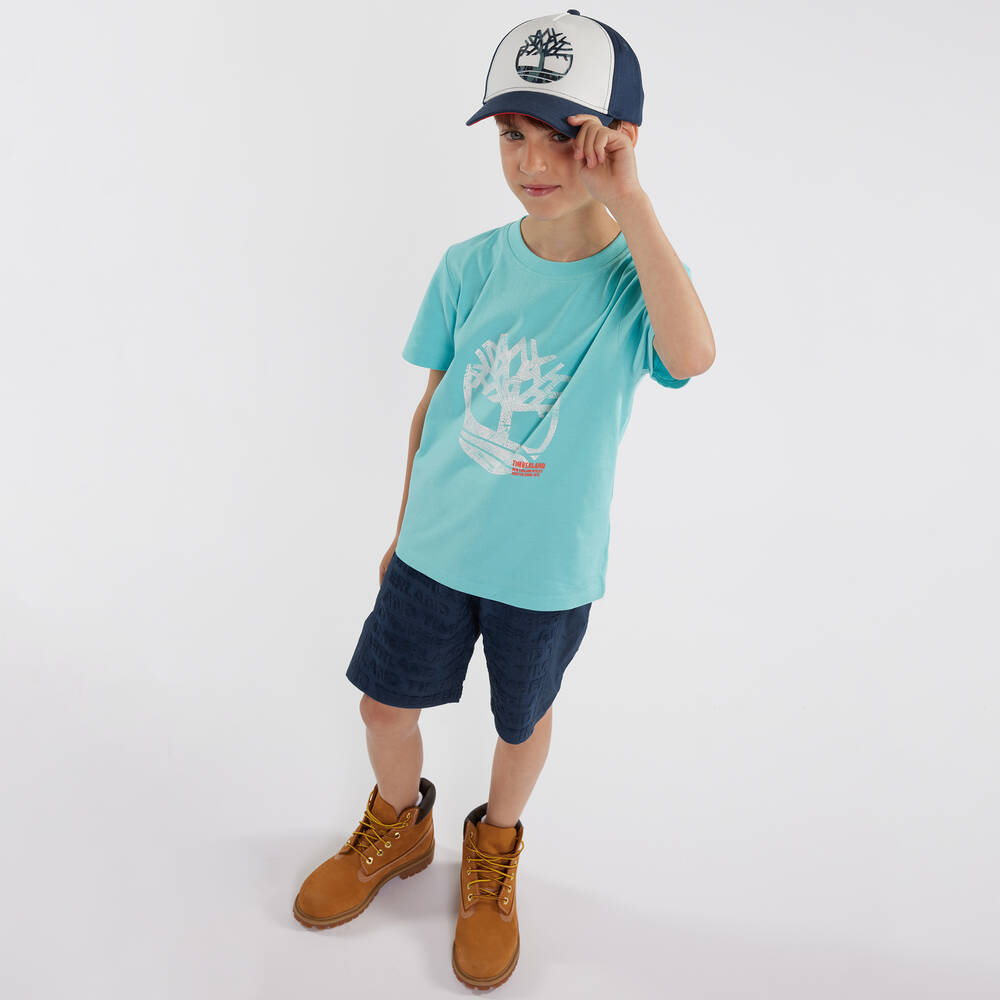 Timberland Boys Blue Organic Cotton T Shirt