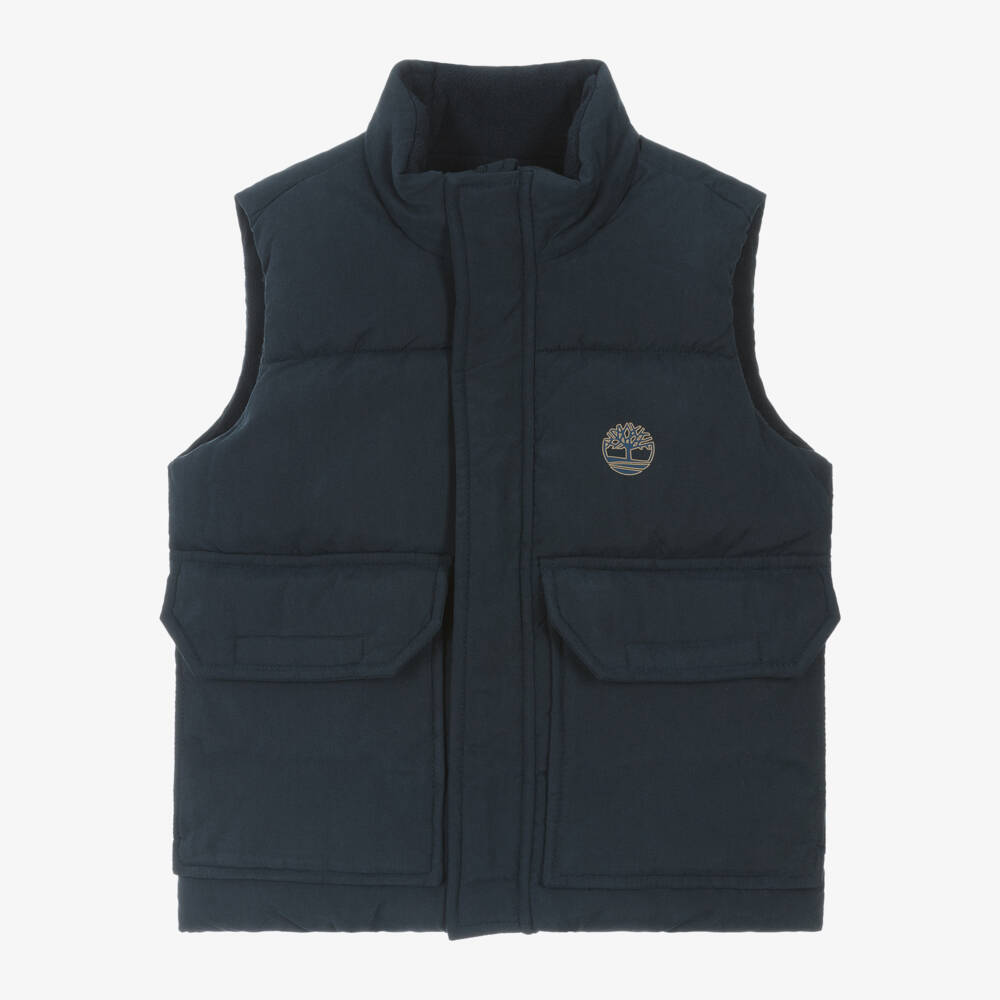 Timberland-Boys Blue Quilted Vest | Childrensalon Outlet