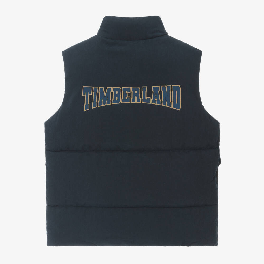 Timberland-Boys Blue Quilted Vest | Childrensalon Outlet