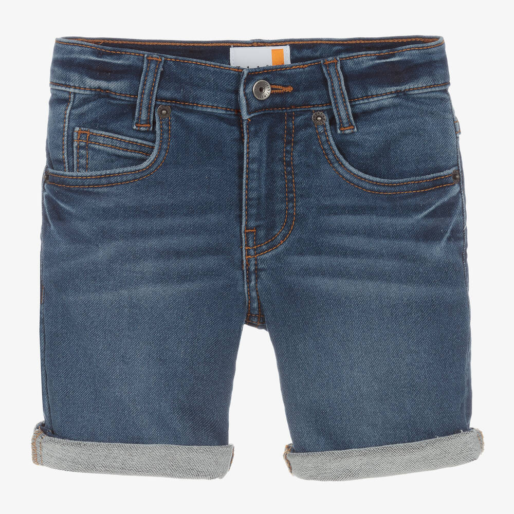 Timberland - Boys Blue Slim Fit Jersey Shorts | Childrensalon