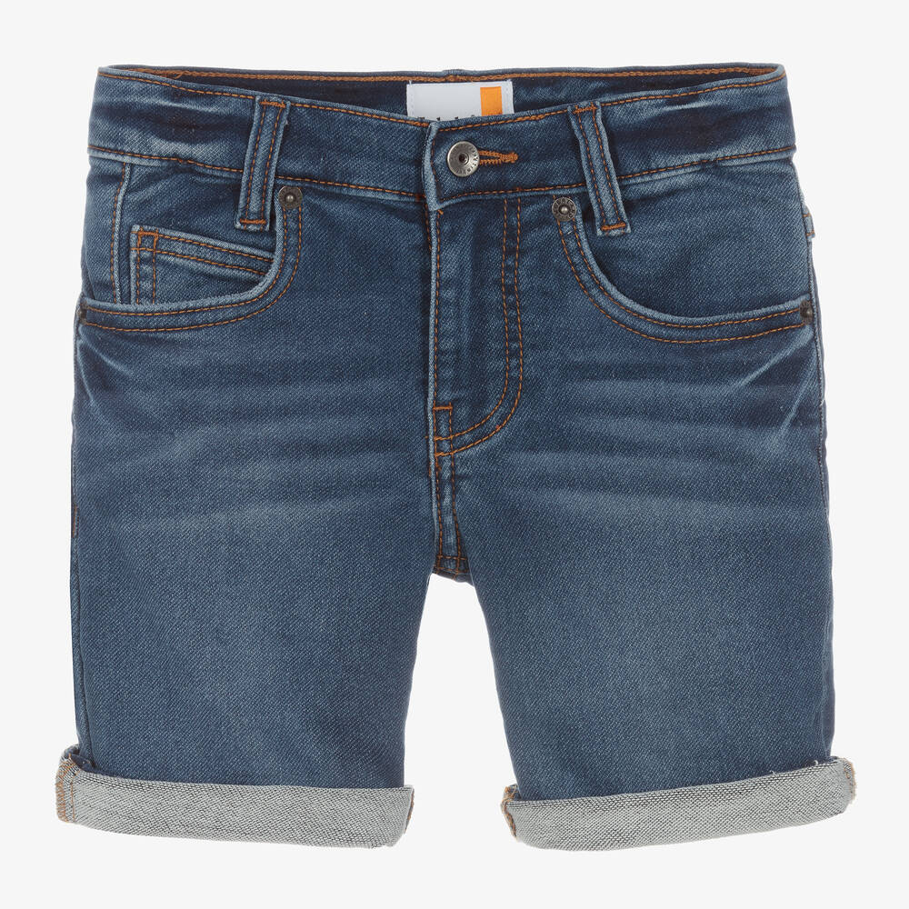 Timberland - Short slim bleu en jersey garçon | Childrensalon