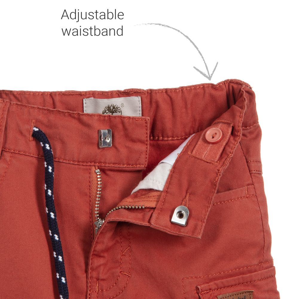 Timberland-شورت أطفال ولادي قطن لون أحمر | Childrensalon Outlet