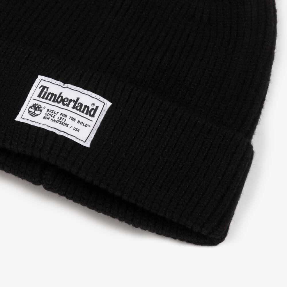 Timberland-Boys Charcoal Knit Pom Beanie | Childrensalon Outlet