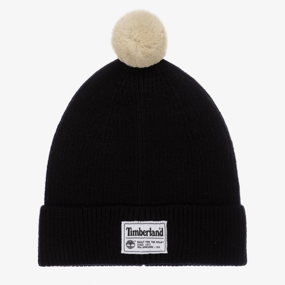 Timberland-Boys Charcoal Knit Pom Beanie | Childrensalon Outlet
