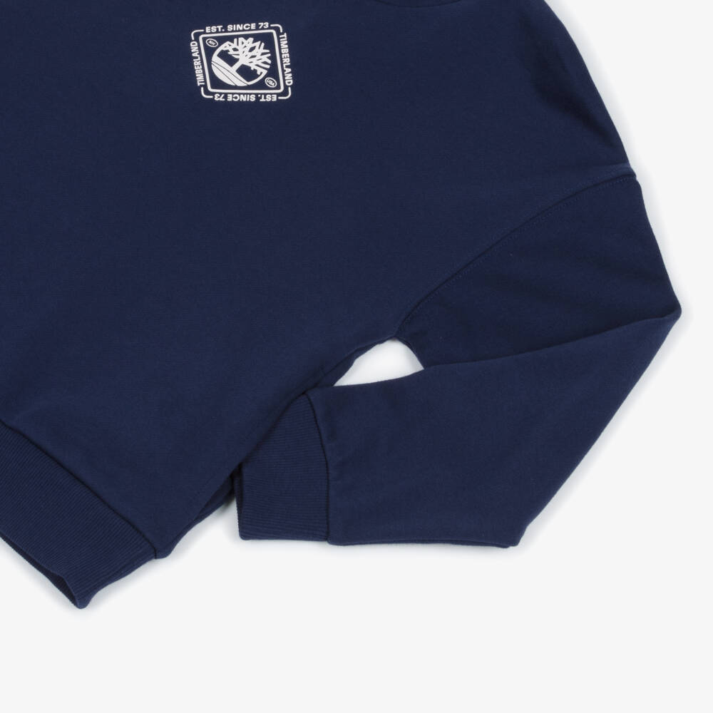 Timberland-Boys Classic Indigo Cotton Hoodie | Childrensalon Outlet
