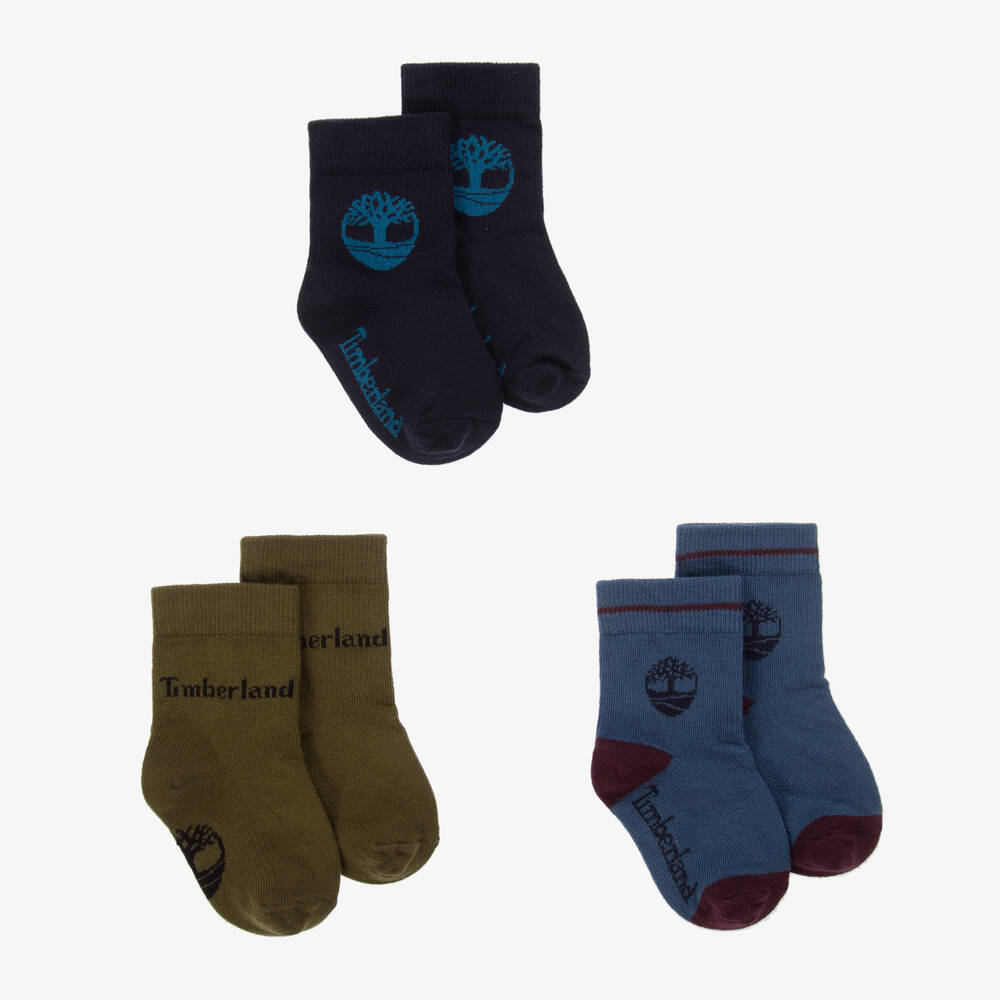 Timberland-Boys Cotton Ankle Socks Trio | Childrensalon Outlet