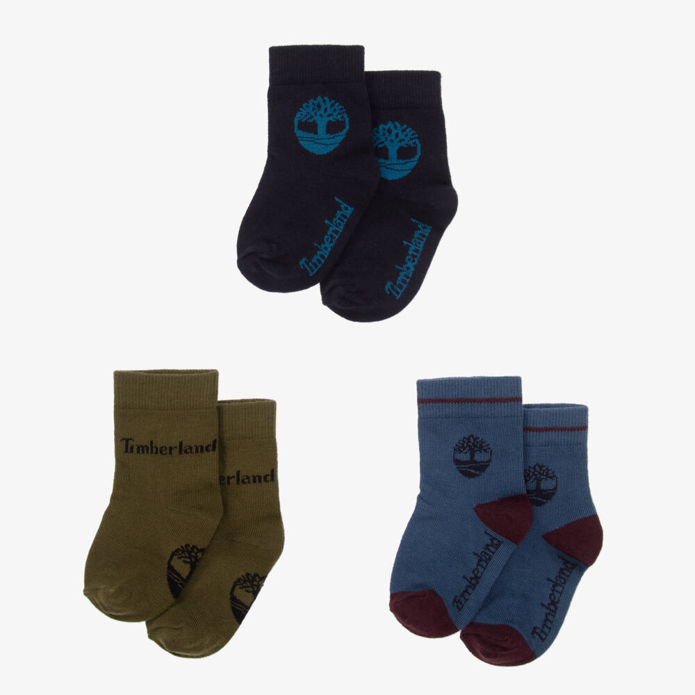 Timberland-Boys Cotton Ankle Socks Trio | Childrensalon Outlet