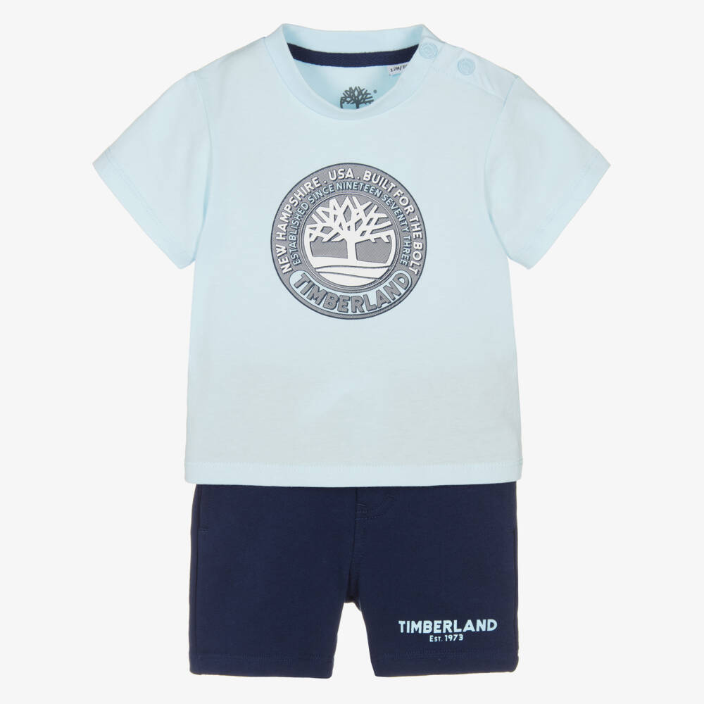 Timberland-Boys Cotton Jersey Blue Ensemble | Childrensalon Outlet