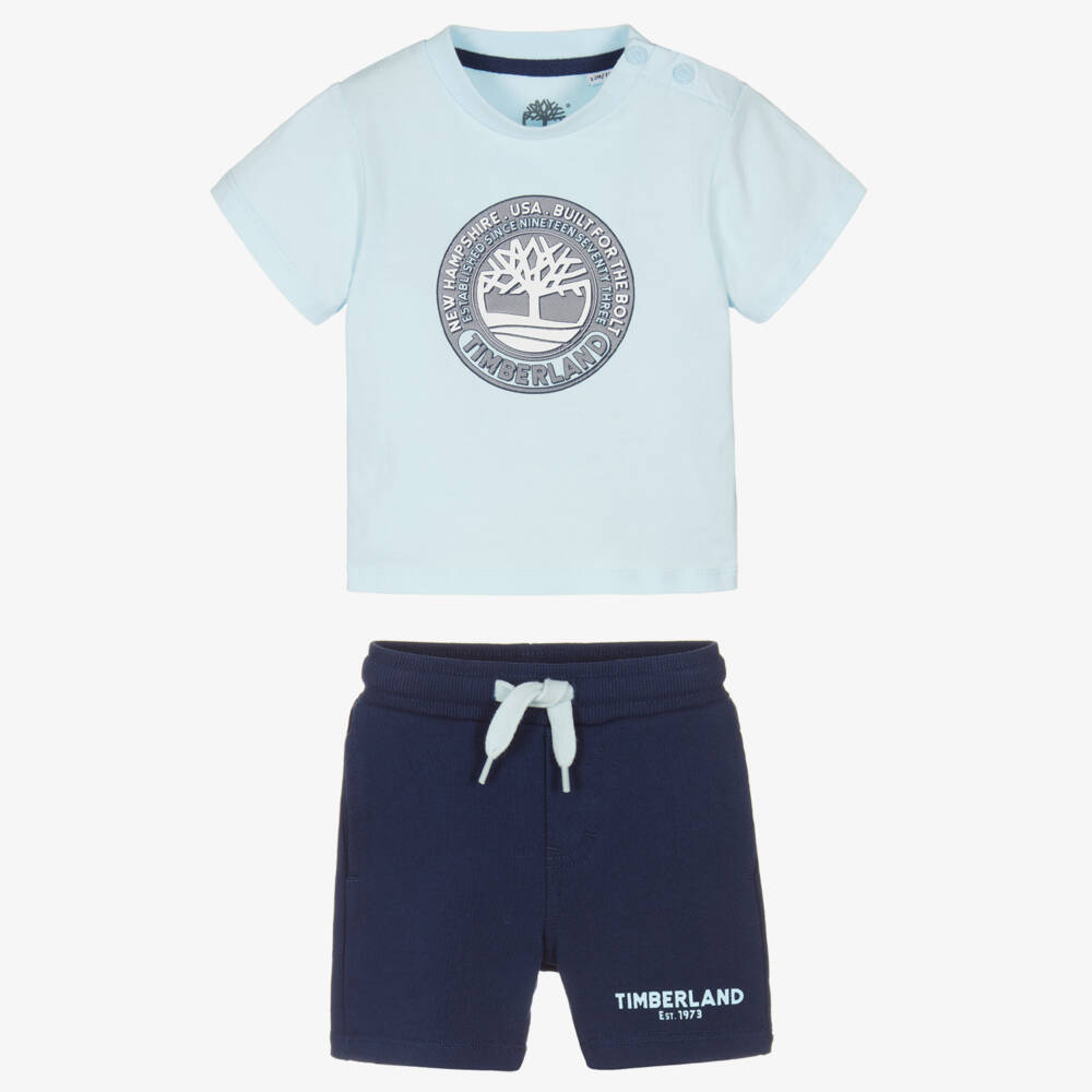 Timberland-Boys Cotton Jersey Blue Ensemble | Childrensalon Outlet