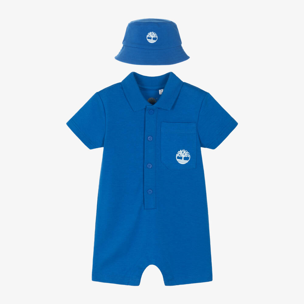 Timberland-Boys Cozy Blue Romper Ensemble | Childrensalon Outlet