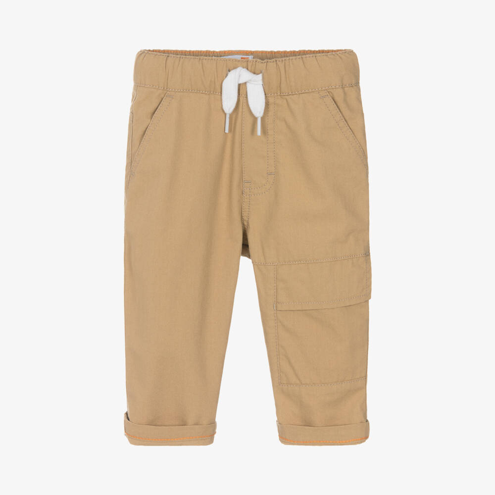 Timberland-Boys Cozy Khaki Canvas Trousers | Childrensalon Outlet