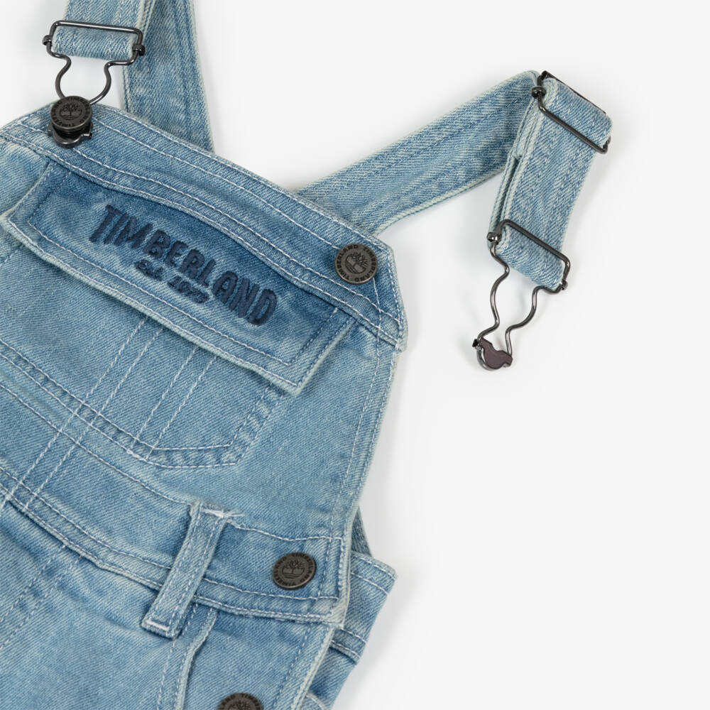 Timberland-Boys Denim Blue Short Overalls | Childrensalon Outlet
