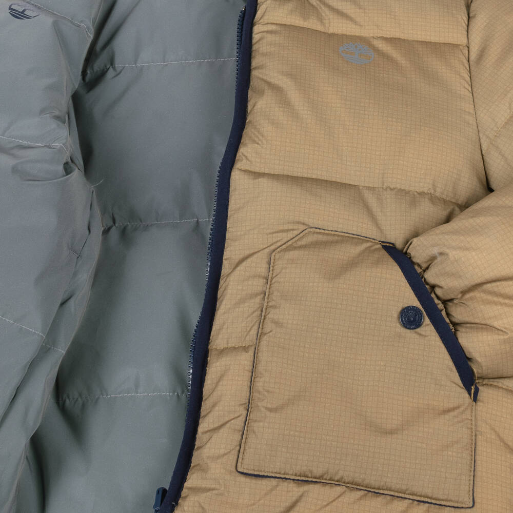 Timberland-جاكيت منفوخ بلونين بيج للأولاد | Childrensalon Outlet