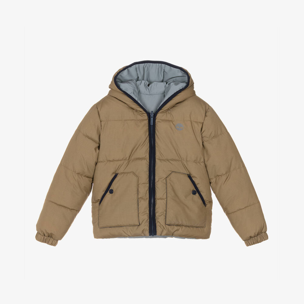 Timberland-جاكيت منفوخ بلونين بيج للأولاد | Childrensalon Outlet