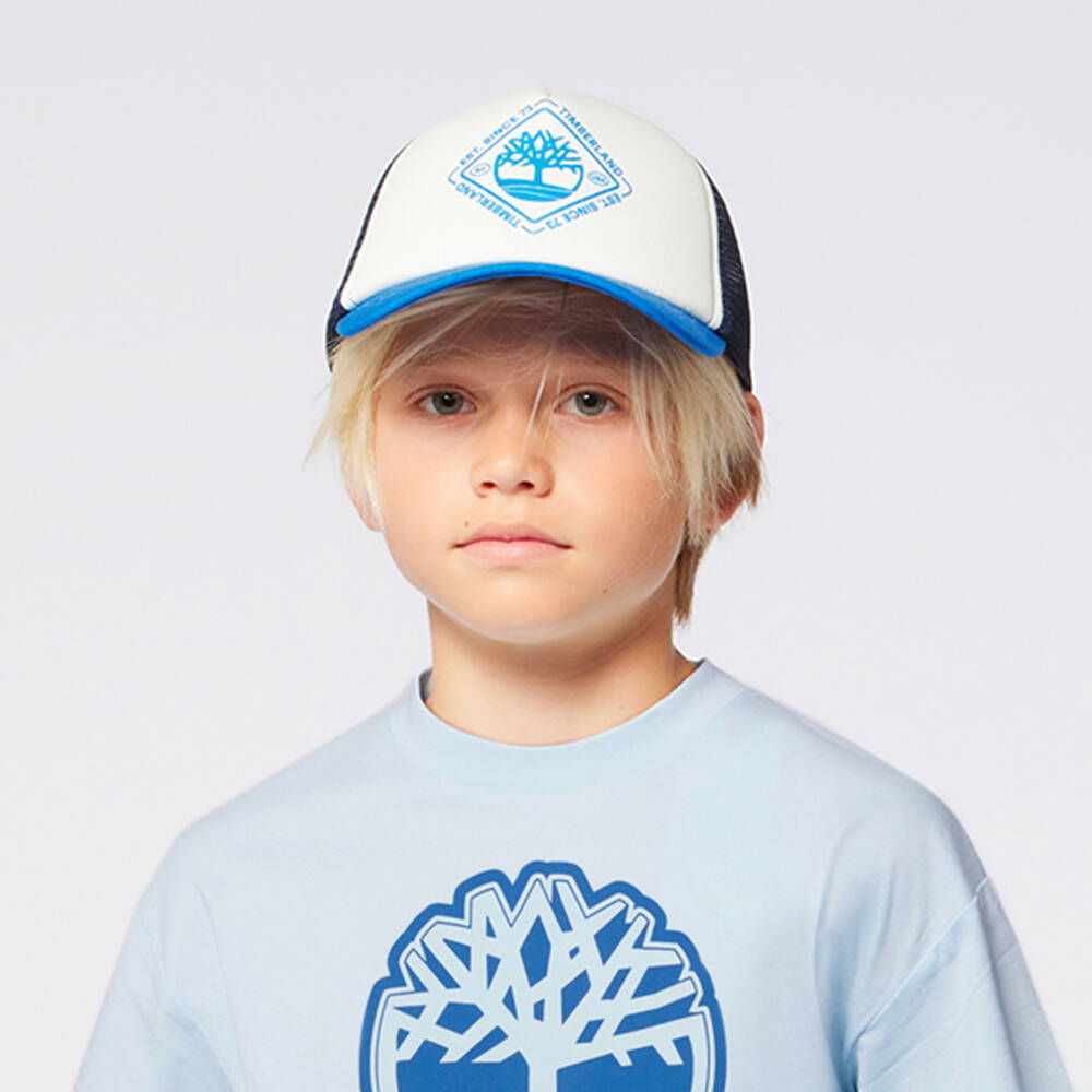 Timberland-Boys Dual-Shade Blue Cap | Childrensalon Outlet