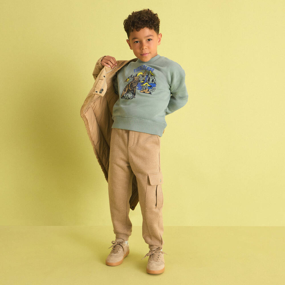 Timberland-Boys Green Bear Graphic Sweatshirt | Childrensalon Outlet