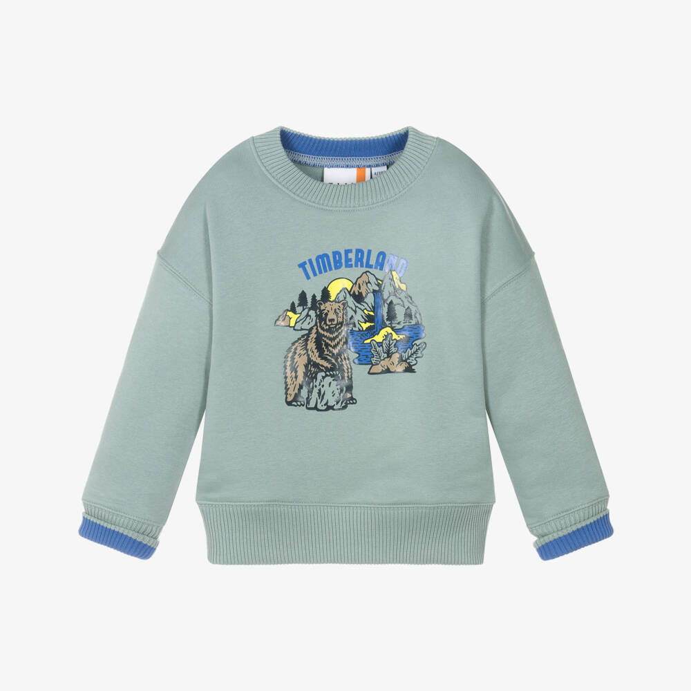 Timberland-Boys Green Bear Graphic Sweatshirt | Childrensalon Outlet